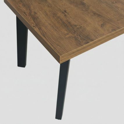 Table de salle à manger extensible KERNO 150/190x80 cm chêne Lefkas/noir