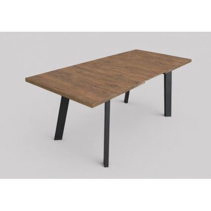 Table de salle à manger extensible KERNO 150/190x80 cm chêne Lefkas/noir