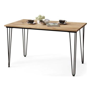 Table de salle à manger HALIJA avec décor en chêne