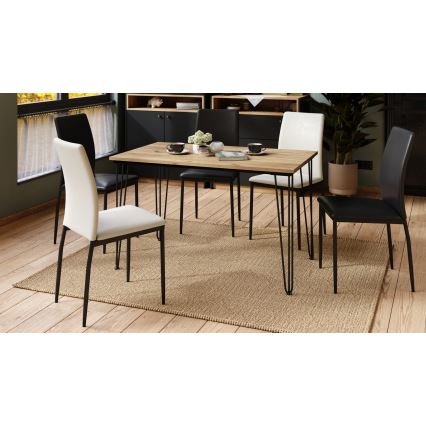 Table de salle à manger HALIJA avec décor en chêne