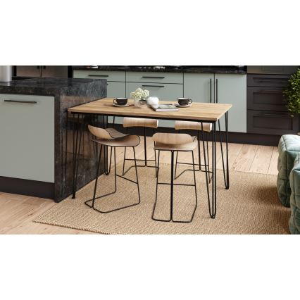 Table de salle à manger HALIJA avec décor en chêne