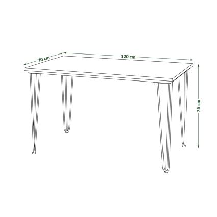 Table de salle à manger HALIJA avec décor en chêne
