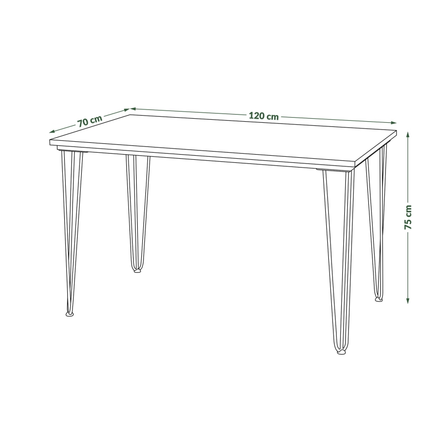 Table de salle à manger HALIJA avec décor en chêne