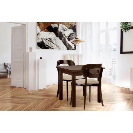 Table de salle à manger HOSPE 78x80 cm noyer