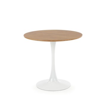 Table de salle à manger LUGI Ø 80 cm, marron/blanc