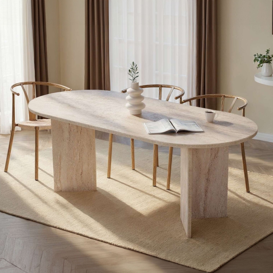 Table de salle à manger NEL 200 x 90 cm beige