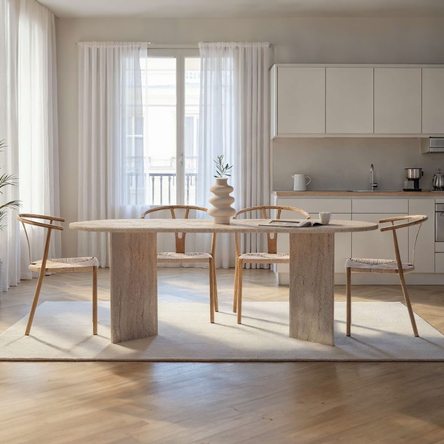 Table de salle à manger NEL 200 x 90 cm beige