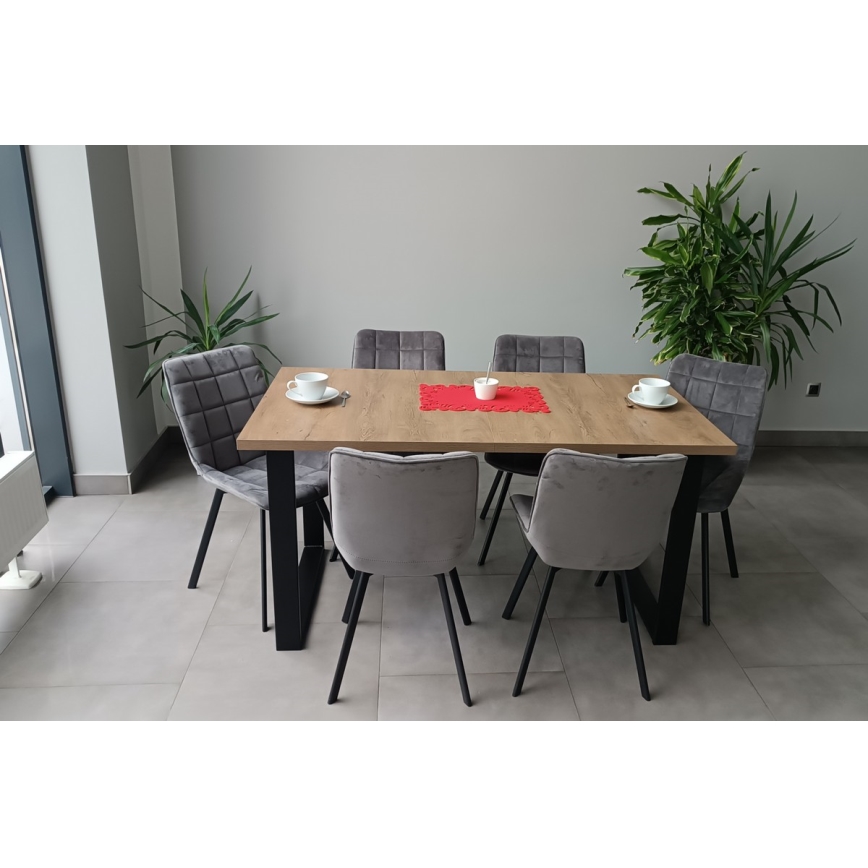 Table de salle à manger pliable COLIN chêne