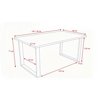 Table de salle à manger pliable COLIN chêne