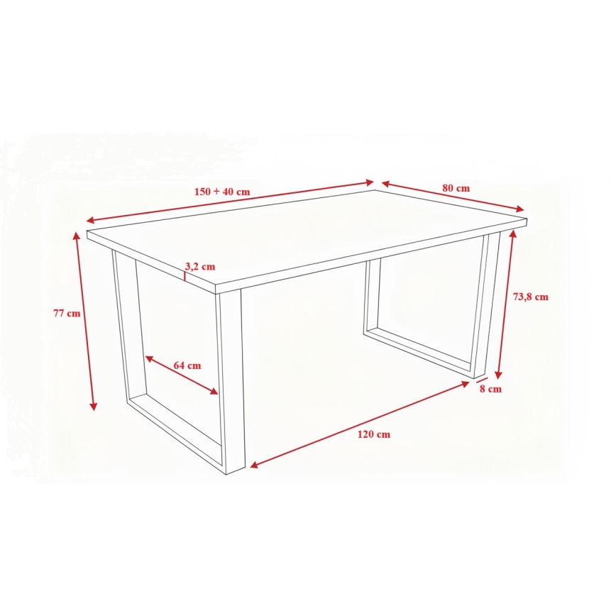 Table de salle à manger pliable COLIN chêne