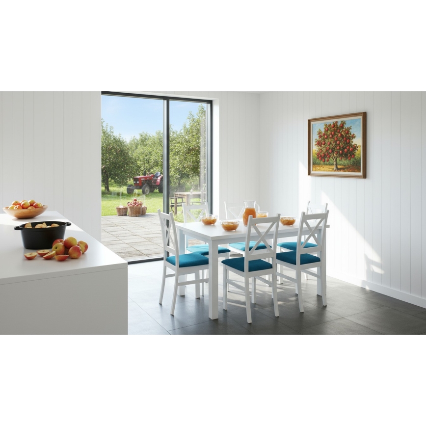 Table de salle à manger pliable LIAM blanc