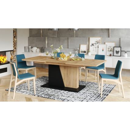 Table de salle à manger pliable NINO chêne/noir