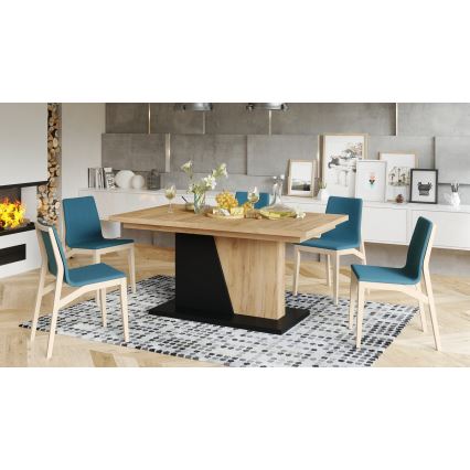 Table de salle à manger pliable NINO chêne/noir