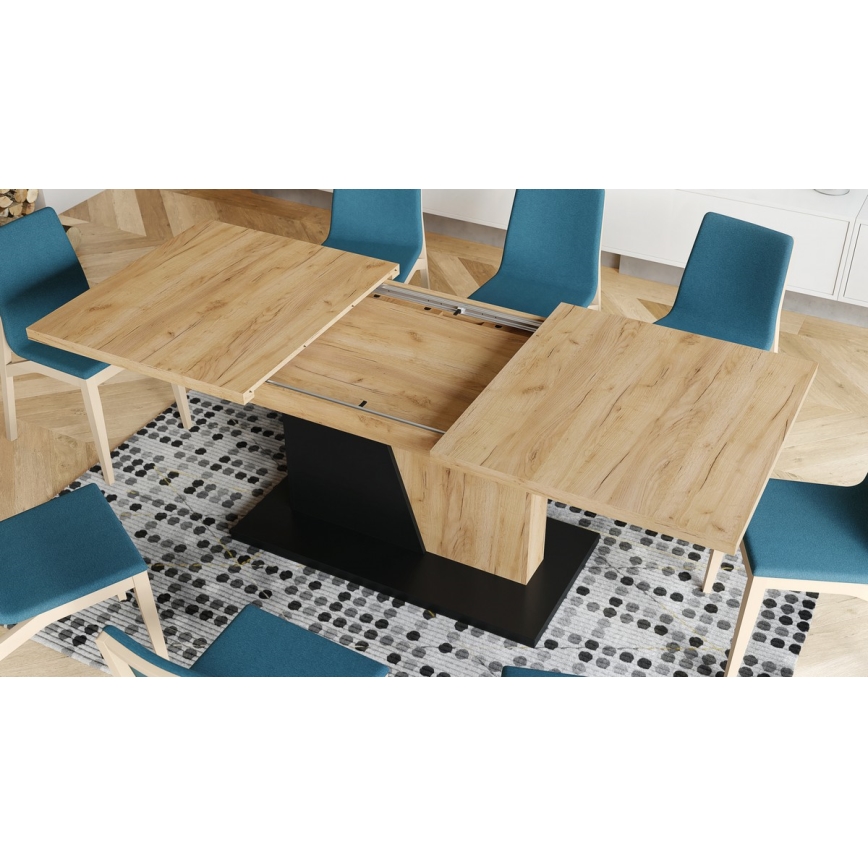 Table de salle à manger pliable NINO chêne/noir