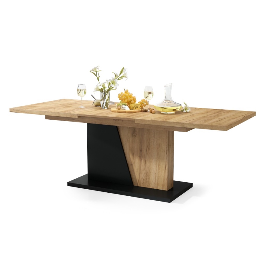 Table de salle à manger pliable NINO chêne/noir