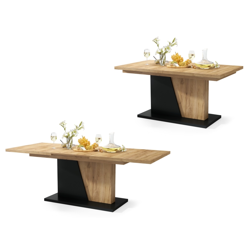 Table de salle à manger pliable NINO chêne/noir
