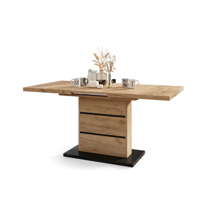 Table de salle à manger pliable PAOLO chêne/noir