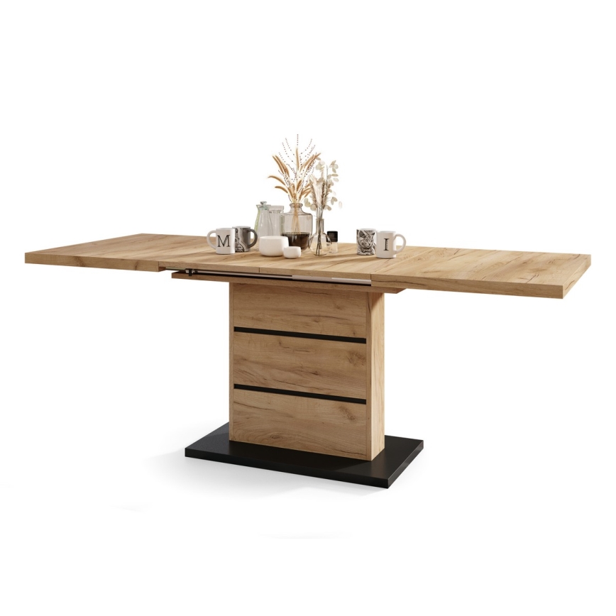 Table de salle à manger pliable PAOLO chêne/noir