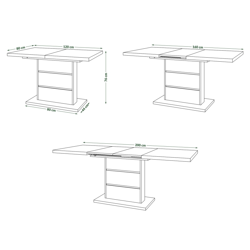 Table de salle à manger pliable PAOLO chêne/noir
