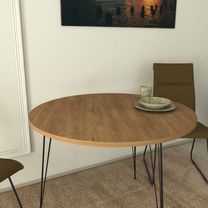 Table de salle à manger SANDALF 75x90 cm marron