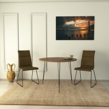 Table de salle à manger SANDALF 75x90 cm marron