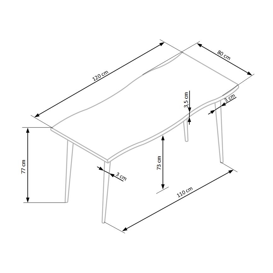 Table de salle à manger SOLACE chêne/noir