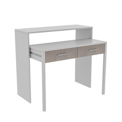 Table de travail 88x99 cm blanche/beige