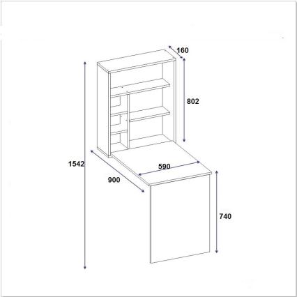 Table de travail avec étagère SEDIR 154,2x59 cm beige