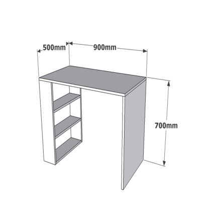 Table de travail COOL 70x90 cm blanc