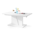 Table extensible basse/à manger NINO avec plateau relevable, blanche