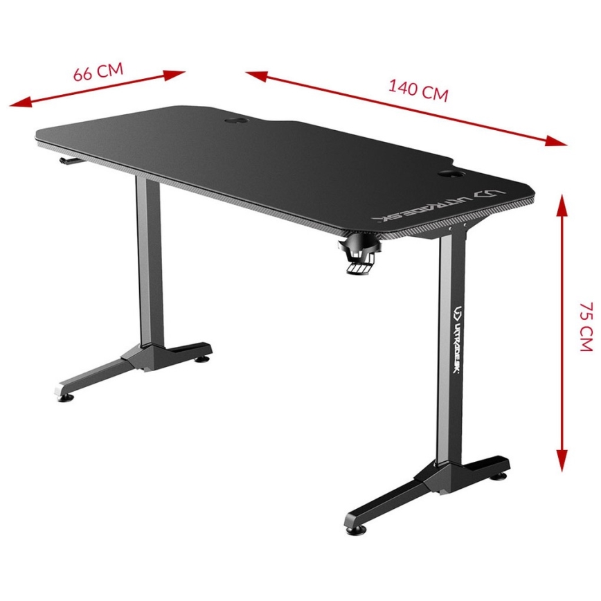 Table gaming 140 x 66 cm noire