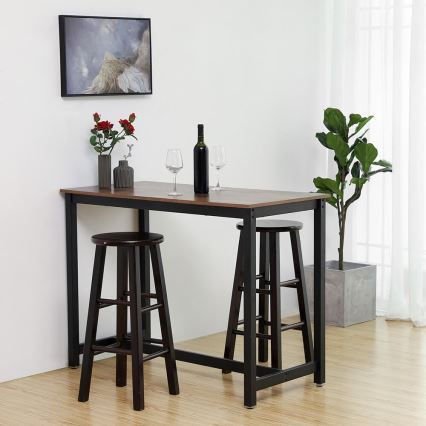 Table haute BARTIS marron/noir