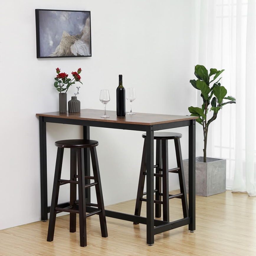 Table haute BARTIS marron/noir