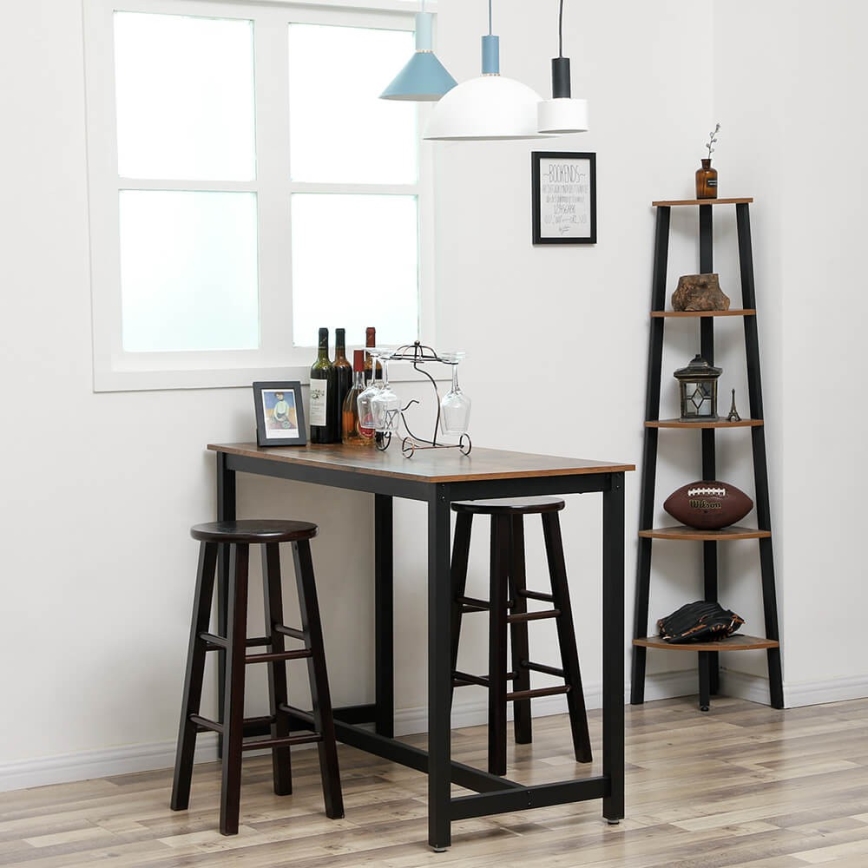 Table haute BARTIS marron/noir