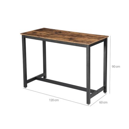 Table haute BARTIS marron/noir