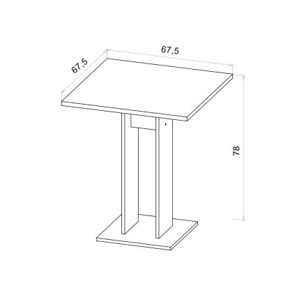 Table STRAPO 68 x 68 cm blanche