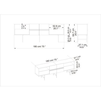 Table TV DERIN 64,7x180 cm blanche