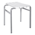 Tabouret 44x45 cm argenté/blanc