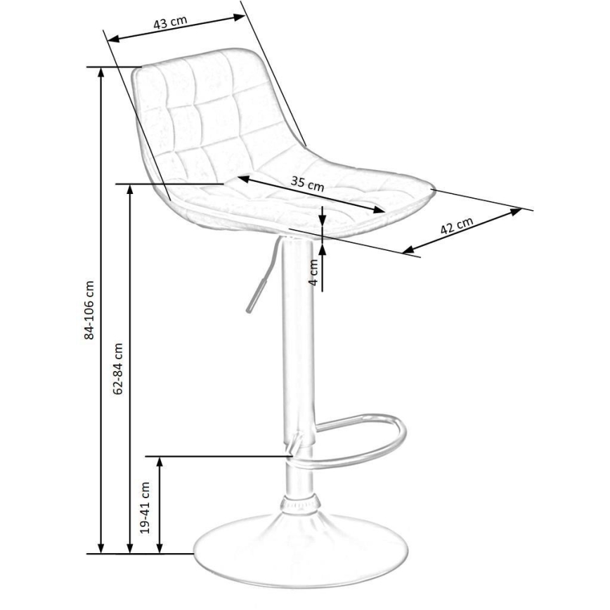 Tabouret de bar 106x43 cm anthracite