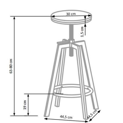 Tabouret de bar 80x30 cm noir