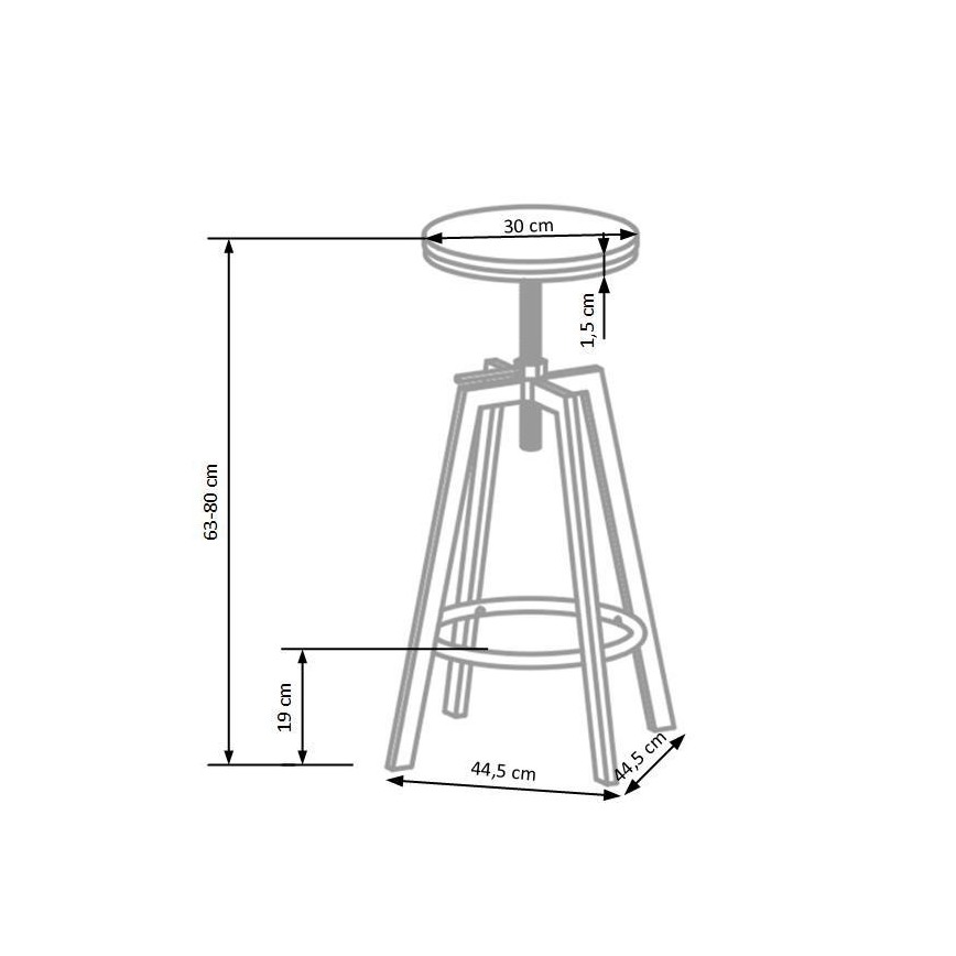 Tabouret de bar 80x30 cm noir