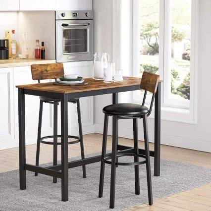 Tabouret de bar AVEN marron/noir