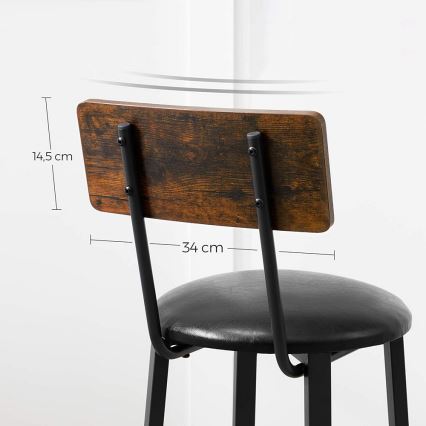 Tabouret de bar AVEN marron/noir