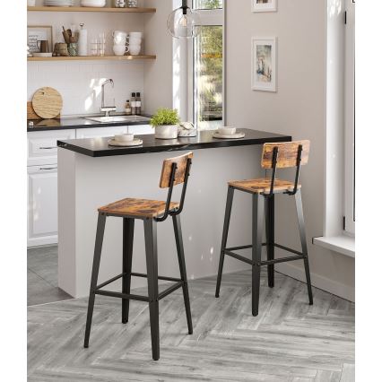 Tabouret de bar AVEN marron/noir