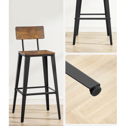 Tabouret de bar AVEN marron/noir