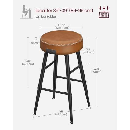 Tabouret de bar LIOR marron/noir