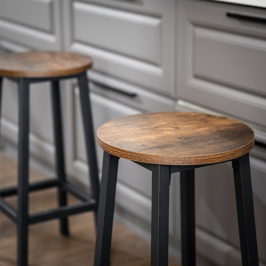 Tabouret de bar LOE brun/noir