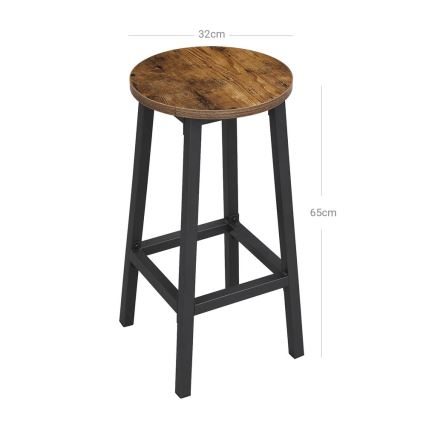 Tabouret de bar LOE brun/noir