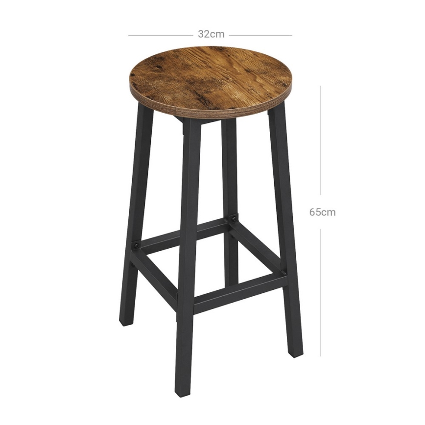 Tabouret de bar LOE brun/noir