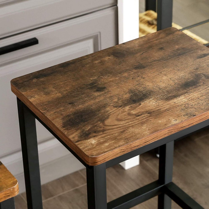 Tabouret de bar LOE marron/noir